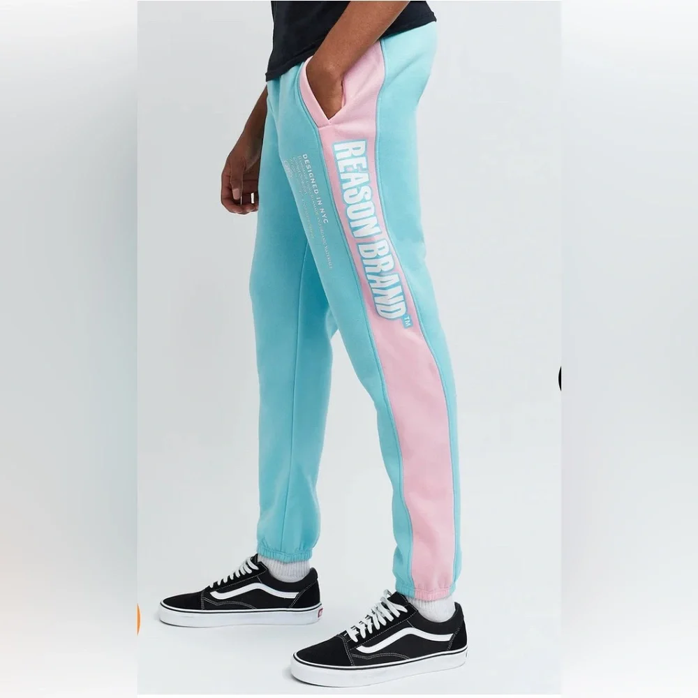 5/$15 REASON Blocked Pastel Logo Jogger